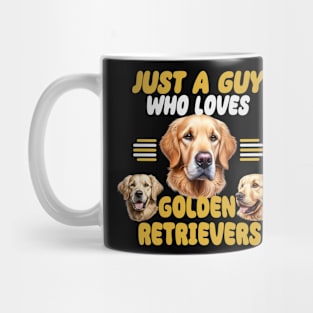 Just A Guy Who Loves Golden Retrievers Design Mug